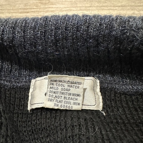 Vintage L CARDIGAN SWEATER chunky KNIT JACKET JED 80s grandpa SHAWL COLLAR WOOL - Picture 7 of 7